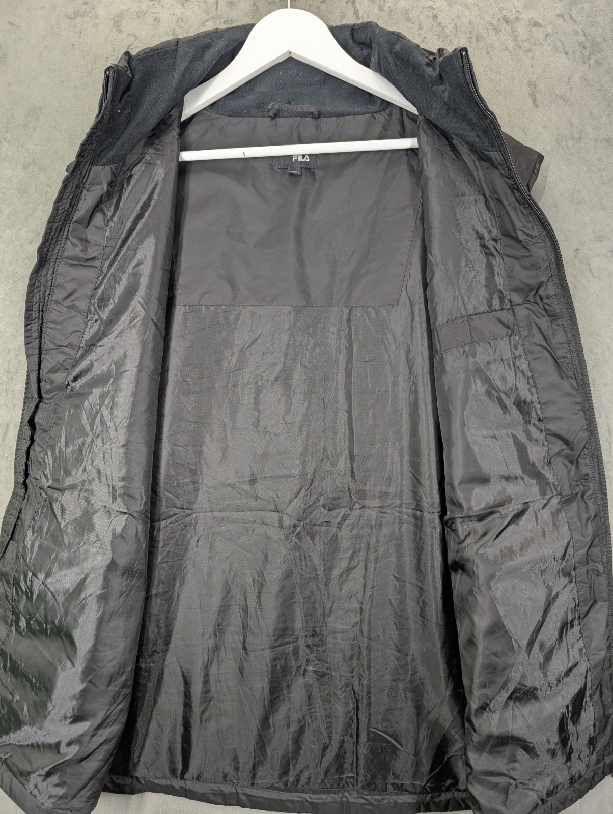 Fila Puffer Gilet Vest Men's Size XL Full Zip Nylon Shell Pockets Black image 9