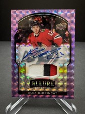 2020-21 Upper Deck Allure Alex Debrincat Purple Diamond Auto Patch 07/10