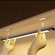LED Motion Sensor USB Rechargeable Wireless PIR Strip Light Cabinet Closet Lamp