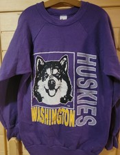 Vtg University of Washington UW Huskies Sweatshirt Crewneck L Signal
