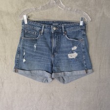 Old Navy OG Straight High-Rise Cut Off Denim Shorts Blue Size 4 Women's