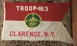 Boy Scout 1930 Tropa 463 cola de golondrina bandera 100% lana 35x60 en muy buen estado