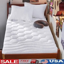Ergonomic Twin XL Mattress Pad Soft Quilted Microfiber Deep Pocket Bedding New