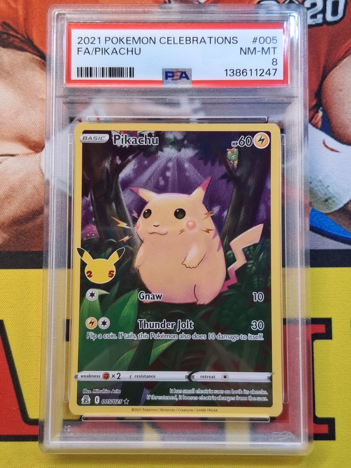Pikachu FA Full Art PSA 8 2021 Pokemon Celebrations 005/025 🔥