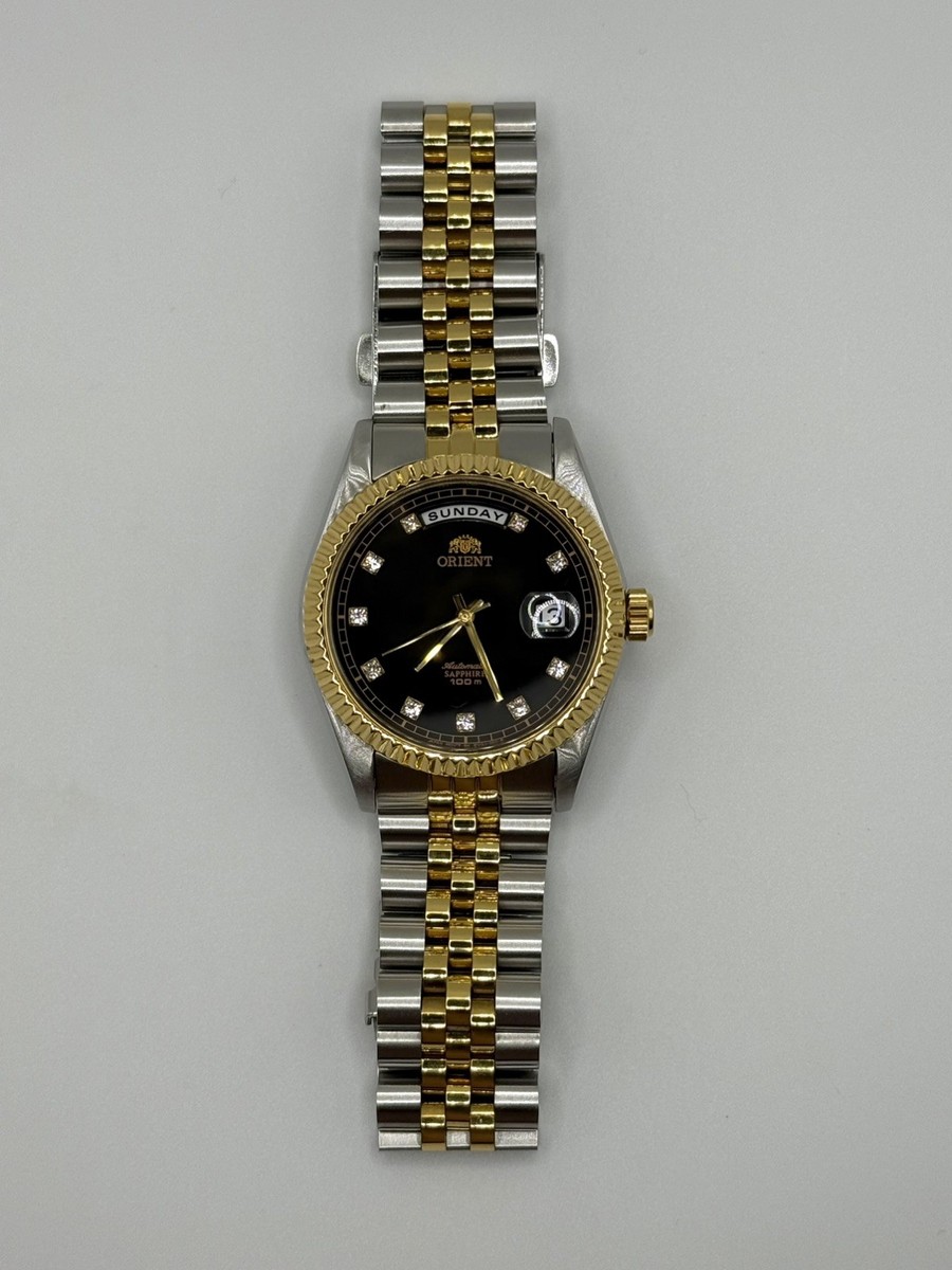 Rare Orient President Day Date Automatic, Two Tone, Black dial