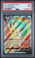Pokémon Leafeon V (Full Art) 166/203 SWSH07: Evolving Skies Holo PSA 9