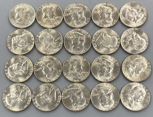 20 1963 D BU US 90% Silver Franklin 50c L24130
