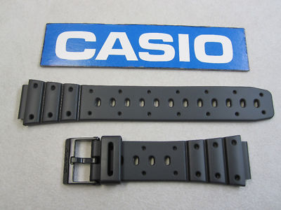 Genuine Casio TS-100 SDB-500W SDB-500WX TRI-10W black rubber watch band strap