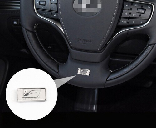 Silver Titanium Steering Wheel Logo Emblem Trim FSport For Lexus LS500 2018~2023 - Picture 6 of 9