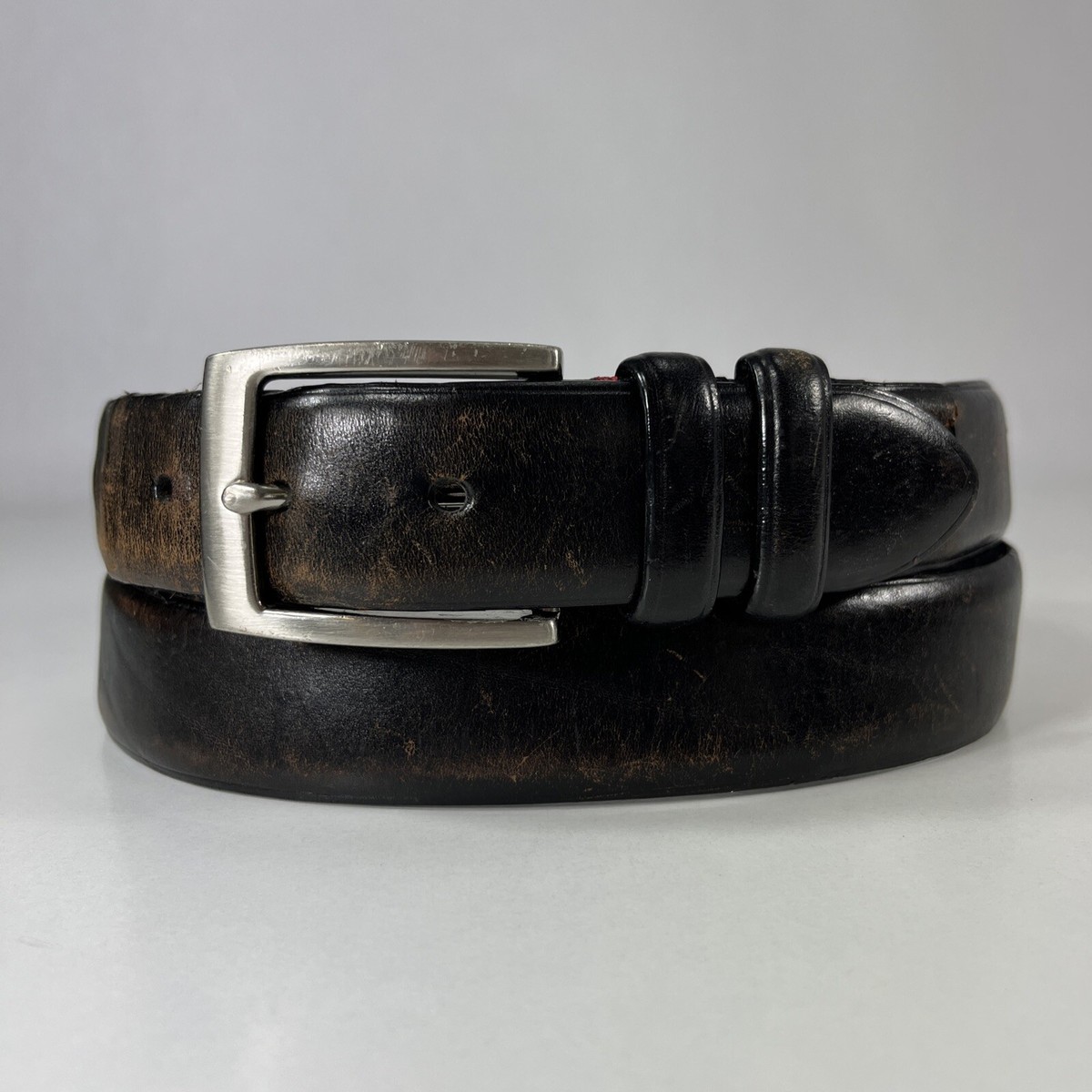 Dockers Black Stretched Scratched Leather Dress Belt Men's Size 40/100