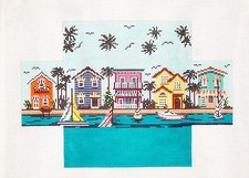 Living On The Water Brick Cover handpainted Needlepoint Canvas Needle Crossings