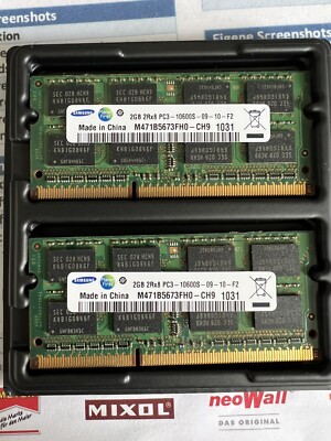 Arbeitsspeicher ddr3 so-dimm    2X2GB 2Rx8  PC3-10600S-09-10-F2 