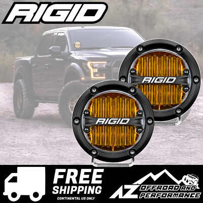 Rigid Industries 360-SRS PRO Series SAE Fog 4'' Round LED Light Set - Amber Pair