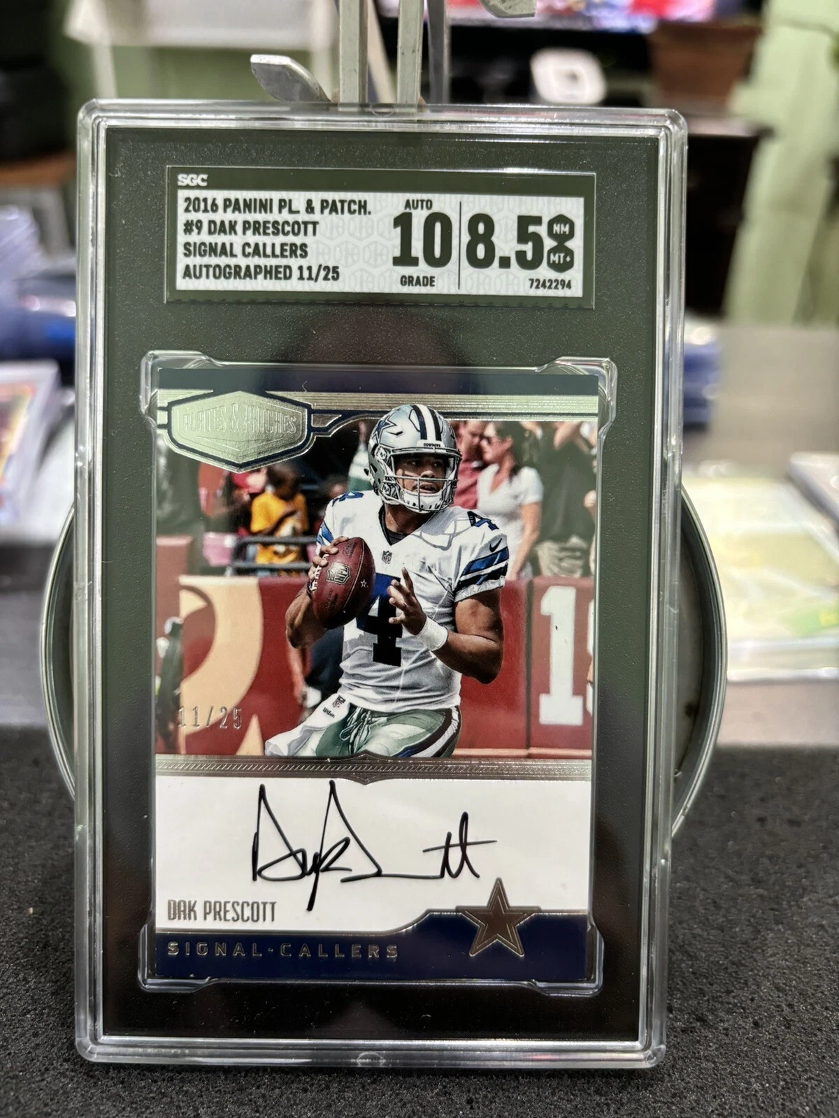 Dak Prescott Panini Plates & Patches Signal Callers Autographs #9 Base