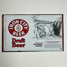 VTG Iron City Beer Discover The NJ Great Falls Passaic Unrolled Steel Beer Can