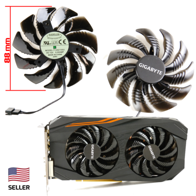 Full Set GPU Fans 88mm Gigabyte 1050 1060 1070 Ti T129215SU | US