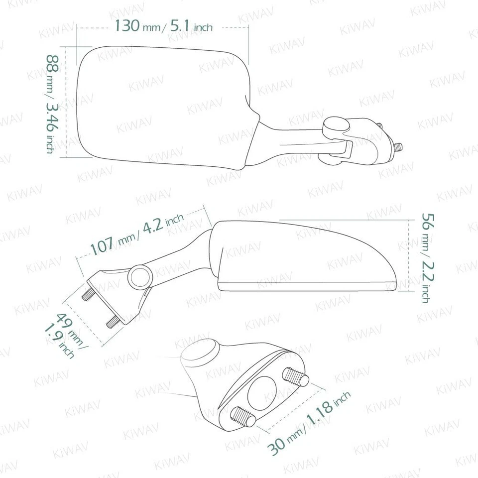 PAR DE ESPEJOS RETROVISORES DE REPUESTO PAGADOS DE SERVICIO ESTADOUNIDENSE PARA Suzuki TL1000R 1998-2002 Foto 2 de 4