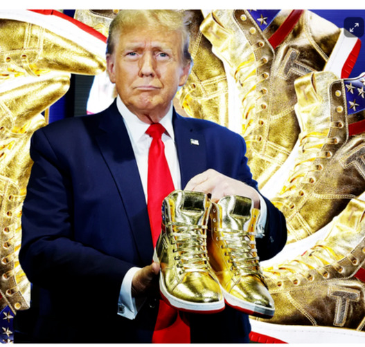 MAGA Never Surrender Gold Sneakers Pro Trump 2024 High Top Gold Sneakers Gym