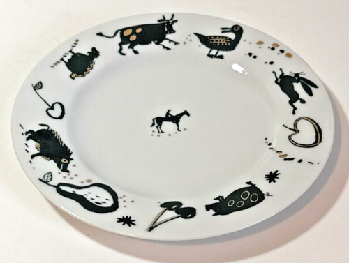 Plato de arte de vida silvestre y frutas Gilitzer Porzellan Manufaktur Freiland Alemania 8,25" - Imagen 3 de 12