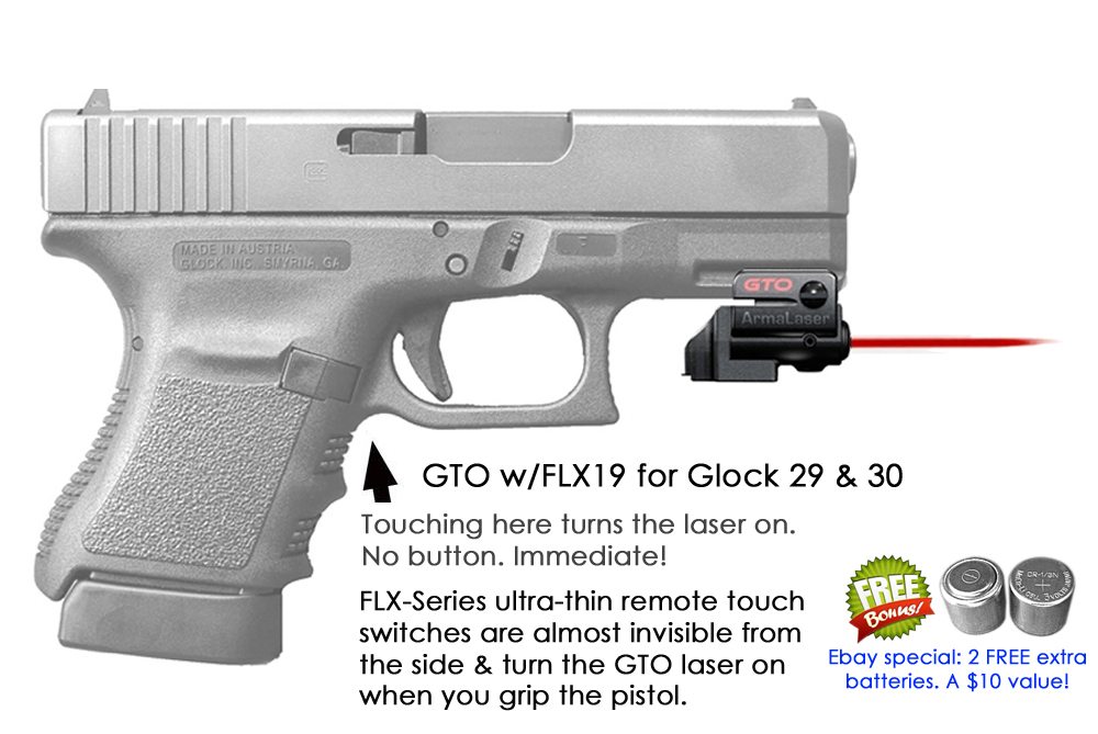 ArmaLaser GTO for Glock 29 & 30 Red Laser Sight W/ Flx19