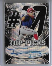 2018 Leaf Metal TRAVIS SWAGGERTY Top Picks Black Wave Prismatic Auto RC 7/7 Pitt