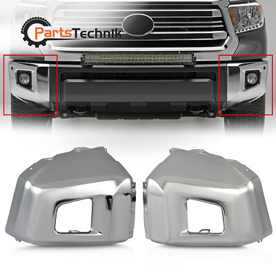 For 2014-2021 Toyota Tundra Front Bumper End Set Pair Steel Bumper Caps Cover