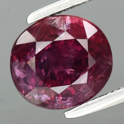 2,26 kt 7,3 x 6,5 mm ovaler natürlicher unbeheizter violetter roter Rubin Ede...