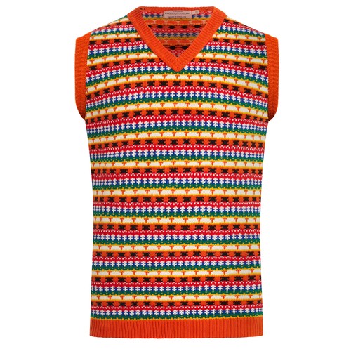 Unisex Herren Fairisle Weste Pullunder Vintage Ärmellos Strickpullover 50s 60s - Bild 9 von 52
