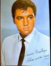 Elvis Presley and the Colonel Vintage Postcard Seasons Greetings 1967 CHRISTMAS