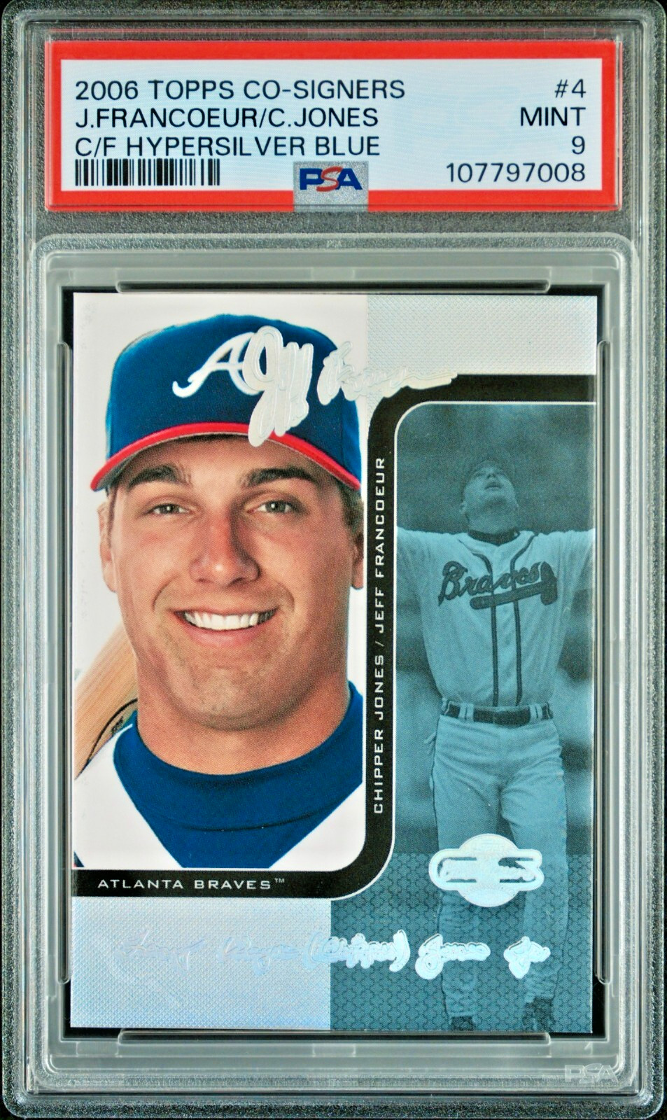 CHIPPER JONES 2006 Co-Signers Changing Faces Hypersilver Blue 3/10 PSA 9 Pop 1