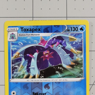 Toxapex OC Miscut Error Reverse Holo Pokemon Card Darkness Ablaze