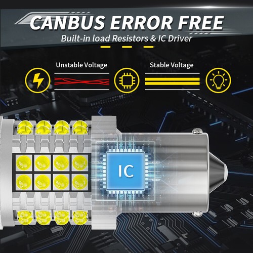 2X 1157 LED Amber/White DRL Switchback Turn Signal Indicator Parking Light Bulbs - Picture 8 of 13