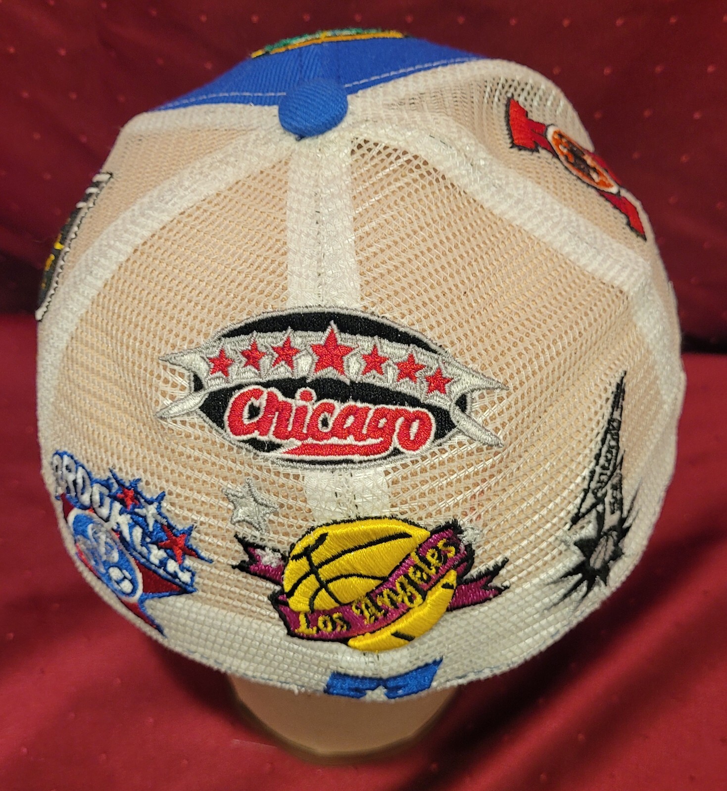 Mega USA NBA All Over Logo Patch Mesh Back Hat Cap Al… Gem