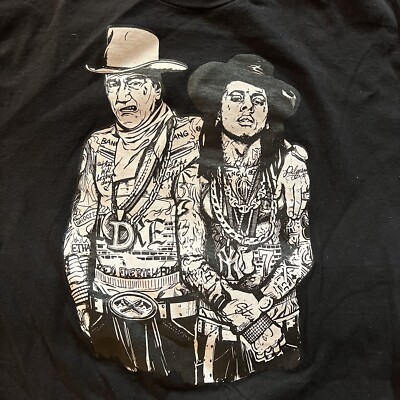 Vintage Lil Wayne John Wayne Large rap tee caricature 