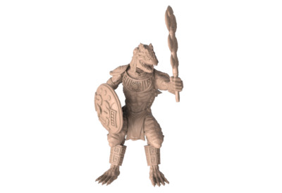 Lizard Fighter D | Sync Ratio Systems | Wargaming RPG D&D 3d printed Mini