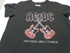 AC DC FOR THOSE ABOUT TO ROCK WOMEN'S BLACK T-SHIRT XL 16-18