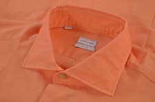 Luciano Barbera NWT Cotton Button Up Long Sleeve Shirt Size L in Solid Orange
