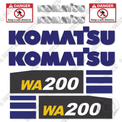 Fits Komatsu WA 200-7 Decal Set Wheel Loader Decals