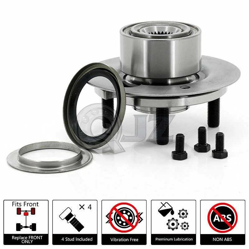 [DELANTERO (cantidad 2)] Conjunto de buje de cojinete de rueda para Chrysler TC Maserati 1989-1991 tracción delantera Foto 2 de 4