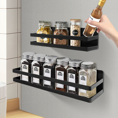 Magnetic Spice Rack Fridge, Oil Salt Pepper, Space Saver Small Kitchen 2 Pack