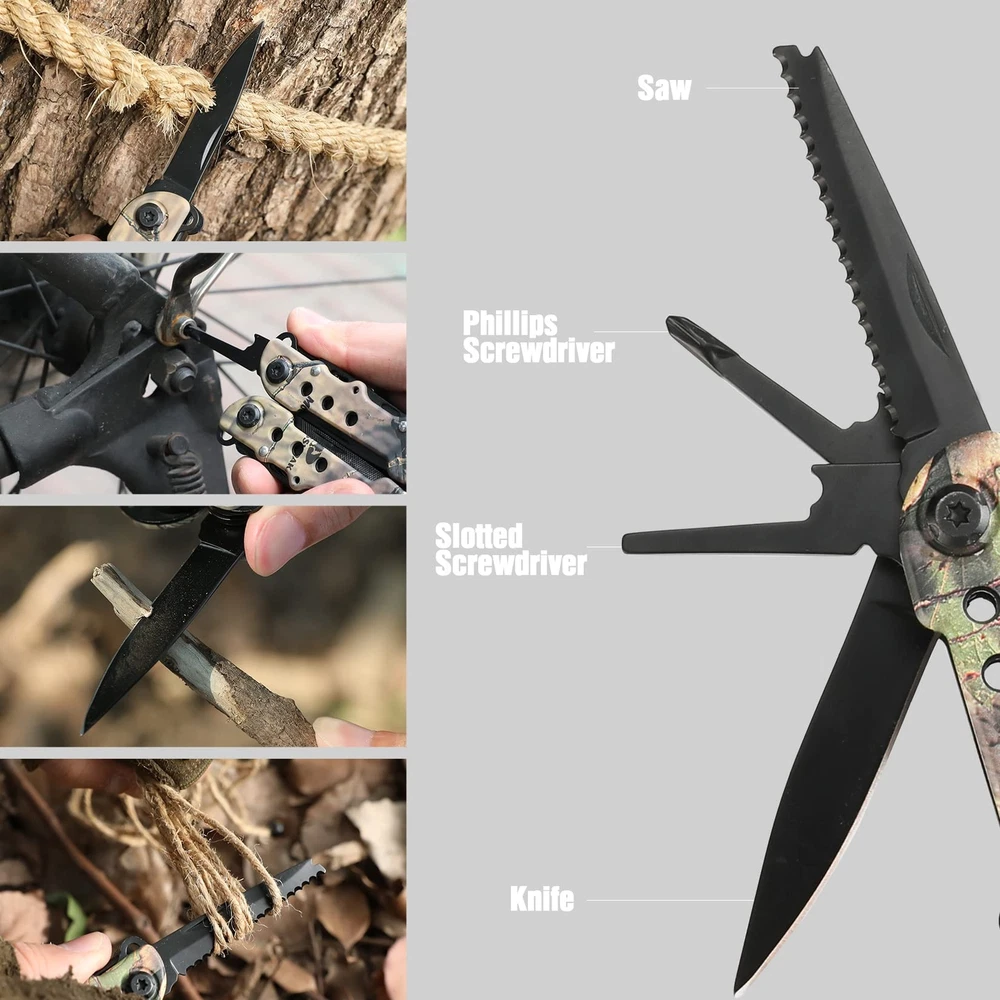 Multi-tool - 13 in 1 Multi Function Pliers - Folding Pocket Tool with Sheath,...