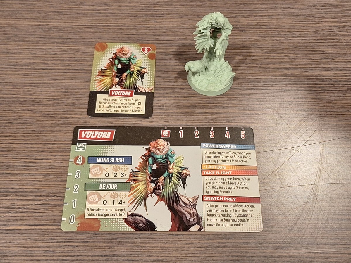 Vulture + 2 Cartes Kickstarter Exclusive - Zombicide Marvel Zombies, Occasion