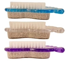 Pumice Stone with Foot Brush (3 Pack, Colors Vary) 2-in-1 Dead Skin Callus
