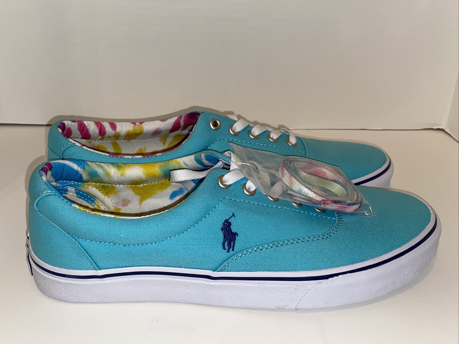 Sneakers casual Ralph Lauren Keaton Pony taglia 11 turchese da uomo