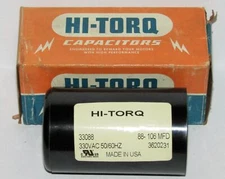 NEW HI-TORQ CAPACITORS 88-106 MFD 330 VAC CAPACITOR PART NO. 33088