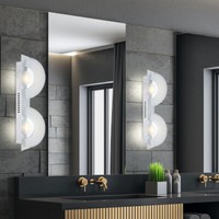 Flurlampe Wandleuchte Treppenhausleuchte Led Wandlampe Chrom Glas Satiniert 2X