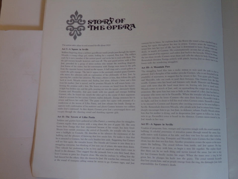 BIZET OPERA CARMEN 1971 RCA 3 RECORD SET LEONTYNE PRICE FRANCO CORELLI - Image 4 of 4