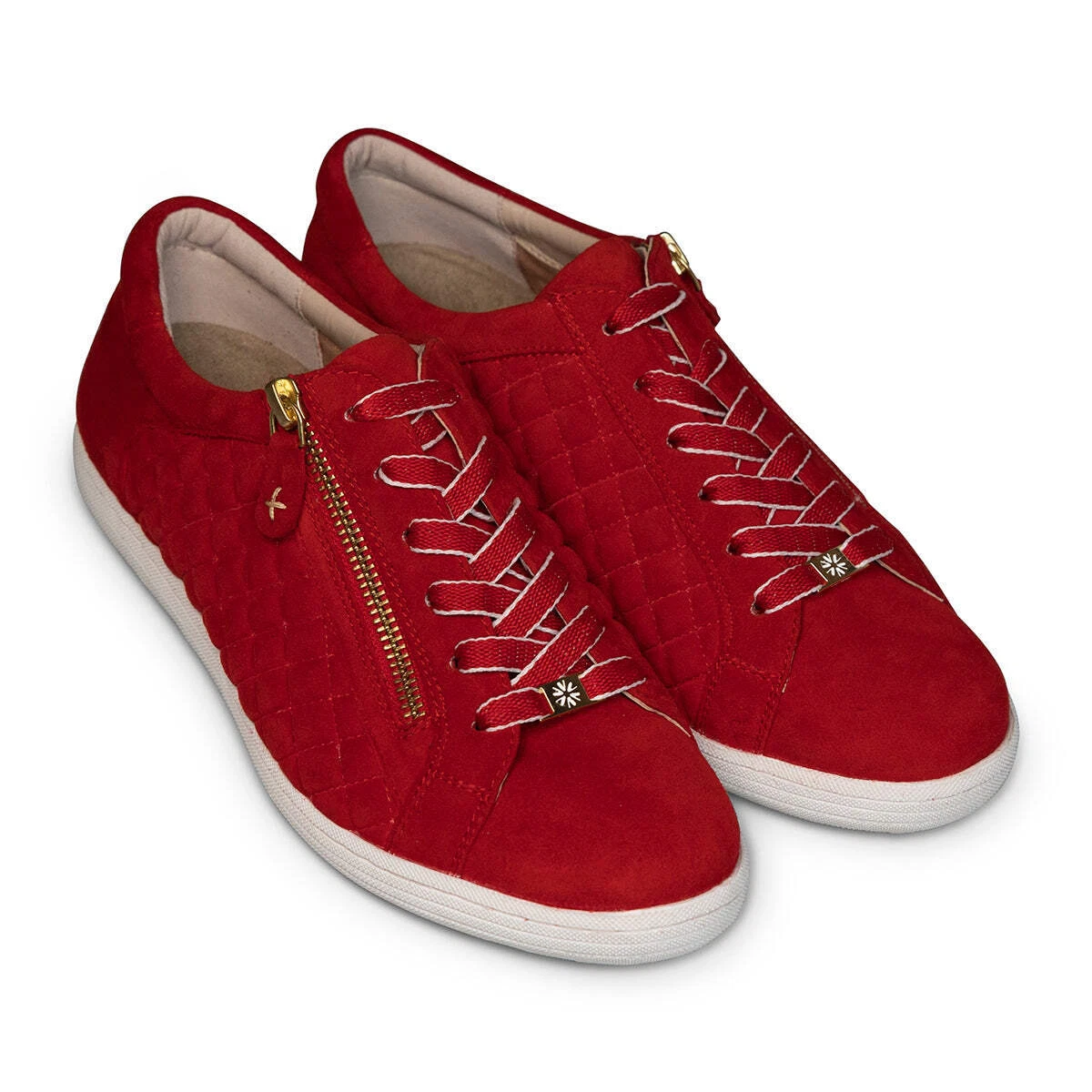 VANS Van Dal Detroit II 3334 5002 scarpe da ginnastica donna rosso papavero scamosciate zip e pizzo
