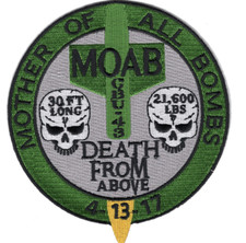 4.5" MILITARY MOTHER OF ALL BOMBS DEATH FROM ABOVE MOAB EMBROIDERED PATCH