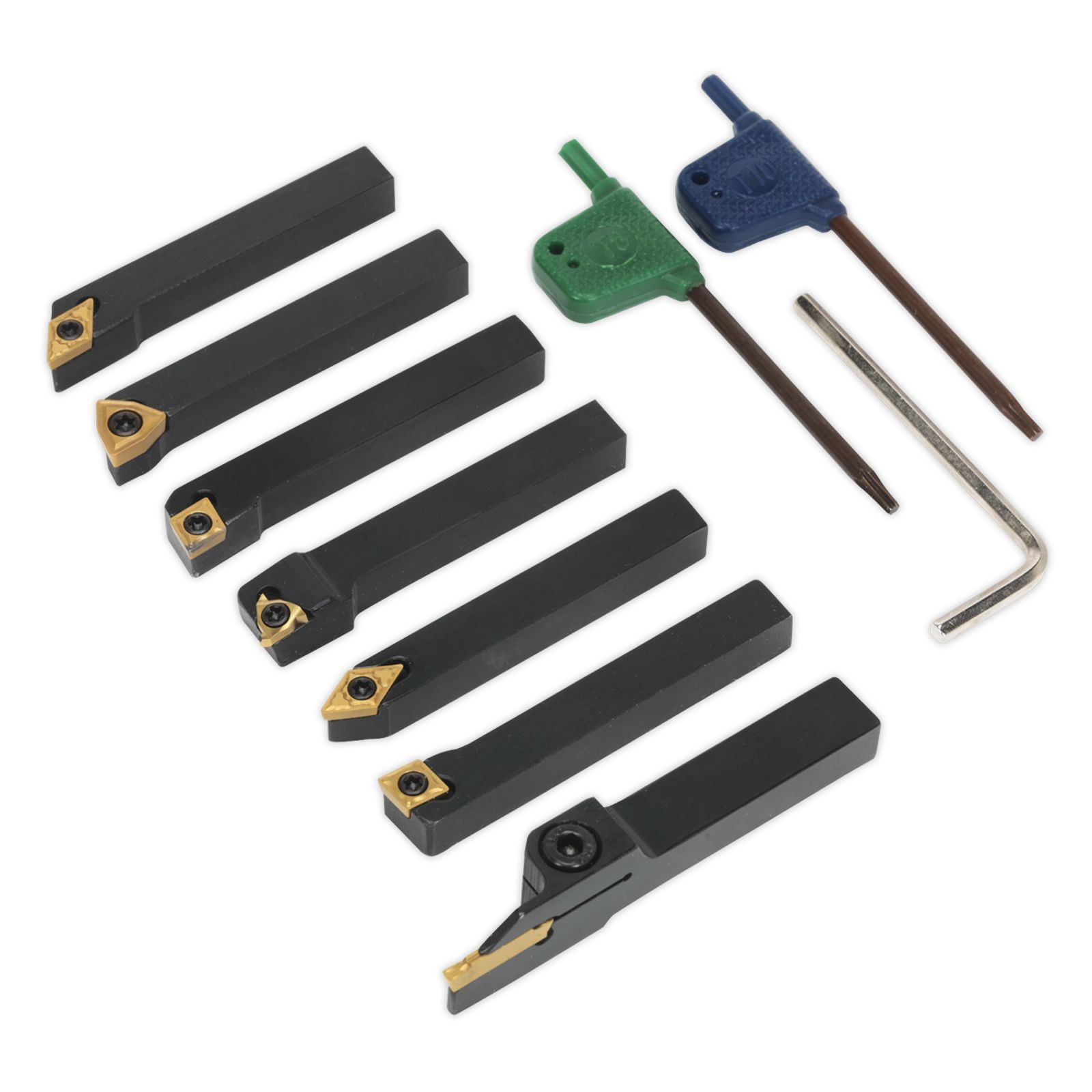 Sealey Indexable 8mm Lathe Turning Tool Set 7pc Garage Workshop DIY - Image 5